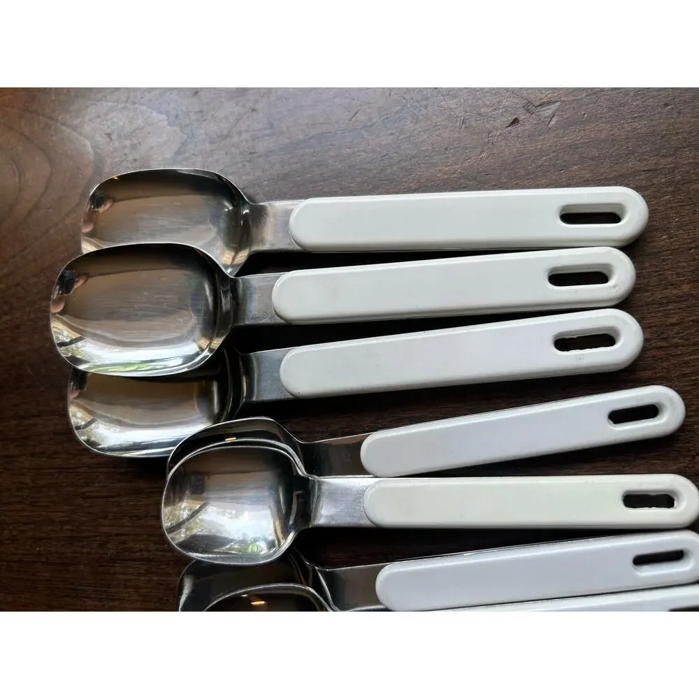 14 Vintage MCM flatware Scandia pattern by MIC white plastic handle